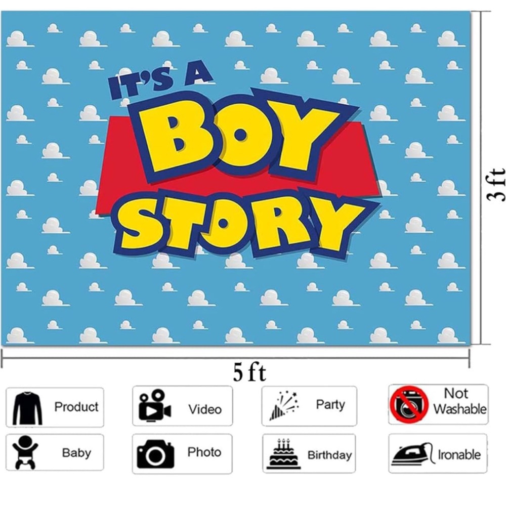 New Toy Story backdrop 5x3 for baby boy baby shower